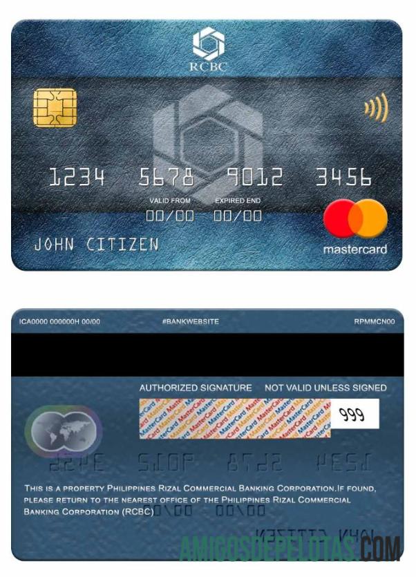 Philippines Rizal Commercial Banking Corporation (RCBC) Mastercard example